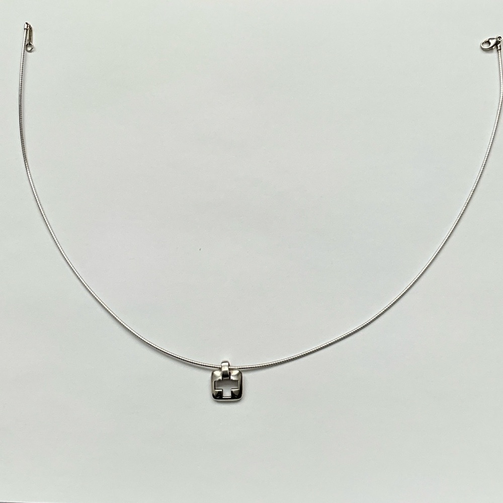 Tiffany & Co. Silver Open Cross Square Silver Necklace - Picture 5 of 5